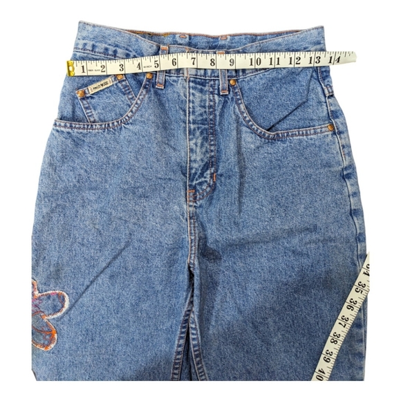 Vintage Hollywood Women's Size 27 100% Cotton Denim Jeans with Flower Pa… - Picture 11 of 15